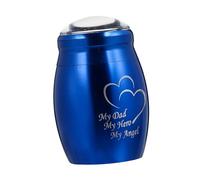 DECOMELODY Mini Cremation Urn for Family Bone Ashes Small Sealed Blue Ashes Storage Box with Secure Lid Keepsake Container for Loved Ones Memorial
