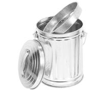 DECOMELODY Mini Desktop Metal Trash Can with Lid Reusable Small Tabletop Waste Basket for Office Bathroom Portable Lightweight Ashtray Bin for Desk Organization and Small Item Storage