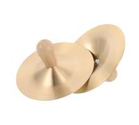 DECOMELODY Mini Hand Cymbals with Wood Handles for Small Copper Percussion Instrument for Orff Rhythm Learning Ergonomic Grip Resonant Sound Dancing Props and Music Play