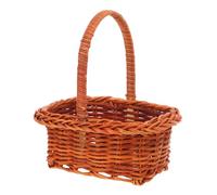 DECOMELODY Mini Rattan Basket Small Woven Portable Basket with Handle for Garden Harvest Picnic DIY Crafts Flower Arrangements Elegant Wicker for Decoration and