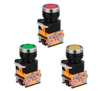 DECOMELODY Momentary Push Button Switch and Easy to Install Design with Compact Structure for Panel Cutout Accessories 3 Pcs Plastic in Industrial Applications