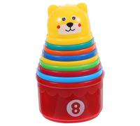DECOMELODY Multi Color Stacking Cups for Rabbits Food Hiding Reusable Food Grade Plastic Bunny Cups for Mental Stimulation and Active Play Safe Pet Bunny Accessories for Random Color