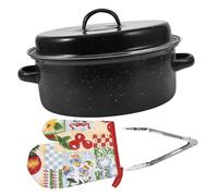 DECOMELODY Multi-Function Roasting Pan with Lid Non-Stick Oven Casserole Dish Even Heating for Sweet Potato and Family Cooking Kitchen Essential