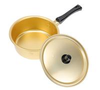 DECOMELODY Multi-Functional Golden Ramen Pot for Home and Restaurant Use Thickened Aluminum Korean Noodle Cooking Pot with Heat-Resistant Handle for Instant Noodles Soup and Stewing