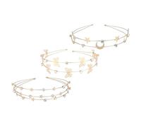 DECOMELODY Multi-layer Metal Star Moon Rhinestone Headbands 3pcs Set Crystal Hairbands for Women Party Hair Accessories All-match Shining Hair Ornament