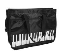 DECOMELODY Music Score Holder Bag with Piano Keyboard Pattern Stylish Music Sheet Storage Pouch for Musicians the Go Prevents Bending and Moisture Damage