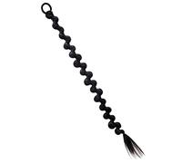 DECOMELODY Natural Black Braided Ponytail Extension for Women Long Bubble Braid Hairpiece Made of High Temperature Silk Tail for Weddings Parties Halloween and Daily Wear