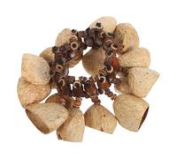 DECOMELODY Natural Nut Shell Percussion Bell Bracelet African Tribal Hand Shaker Wristband for Dance Yoga Festival Party Cultural Musical Instrument Accessory