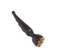 DECOMELODY Natural Sandalwood Eye Cream Massager Stick with Sheep Horn Shape for Precise Acupressure Soothing Aromatic Gua Sha Tool for Undereye Puffiness and Dark Circles Relaxation Skincare