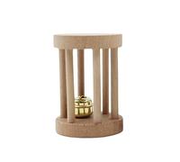 DECOMELODY Natural Wood Hamster Chew Small Bell Roller Molar Dumbbells for Small Pets Teeth Care Exercise and Activity for Hamsters Rats Rabbits