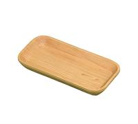 DECOMELODY Natural Wood Snack Saucer Rectangular Serving Plate Small Food Tray for Home Hotel Dessert Fruit Cookie Appetizer Platter with Unique Texture Safe for Direct Food Contact