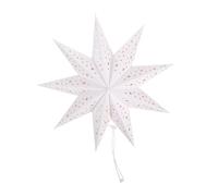 DECOMELODY Nine-Pointed Star Paper Lantern Lampshade White Origami Hanging Pendant Light Festive Christmas Star-Shaped Lamp with LED String Easy Installation Holiday Decoration for Parties