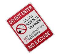 DECOMELODY No Soliciting Door Sign 30x40cm Plastic No Knock Safety Caution Sticker Self-Adhesive Business Entrance Warning Notice for Office and Home
