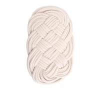 DECOMELODY Non-slip Cotton Thread Weave Coaster Oval Placemat Hot Insulation Pad Handmade Tableware Mat for Home Cafe Restaurant Decor White