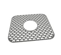 DECOMELODY Non-Slip Silicone Sink Drain Pad with Hollow Design Flexible Kitchen Draining Mat for Air Circulation and Anti-Fall Filtration Gray Clover Pattern Sink Protector