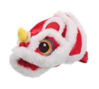 DECOMELODY Novelty Lion-shaped Pet Hat for Dogs and Cats, Size M (35cm Head Circumference, under 7kg), Decorative Chinese New Year Lion Dance Costume Cap for Spring Festival and Party