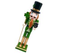 DECOMELODY Nutcracker Figurine Christmas Decoration Ornaments Saint Patrick's Day Nutcracker Soldier Christmas 15 Inch Traditional Wooden Green