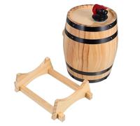 DECOMELODY Oak Whiskey Dispenser Barrel with Spigot Mini Decanter Stand Large Capacity Wooden Wine Container for Bar Restaurant Efficient Serving