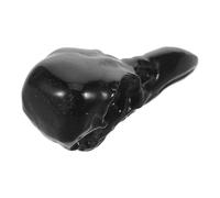 DECOMELODY Obsidian Raven Skull Statue Gothic Bird Head Faux Bone Decor Witchy Halloween Desk Skull Figurine for Home Office