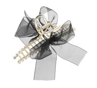 DECOMELODY Oversized Bowknot Hair Claw Clip Elegant Faux Pearl Sweet Ribbon Large Strong Hold Hair Clamps for Women