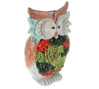 DECOMELODY Owl Shape Light LED Decorative Garden Ornament Lamp Outdoor Courtyard Solar-Powered Figurine for Patio Lawn Lighting