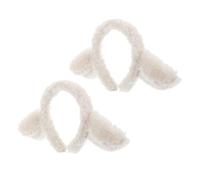 DECOMELODY Pack of 2 Plush Sheep Ear Headband Soft Cute Lamb Ears Headband for Farm Animal Parties Cartoon Headband with Fluffy Material Comfortable and Durable for Girls