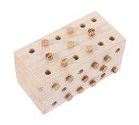 DECOMELODY Parrot Chewing Wooden Block with Treat Holder for Birds Bite for African Grey Budgies Parakeet Cage Accessory Safe Lightweight Natural Wood