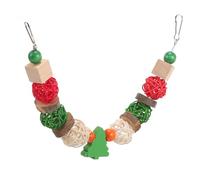 DECOMELODY Parrot Hanging Chewing Bird Foraging Cage Apple Wood Beads Colorful Swing Suitable for Caged Birds and Parakeets