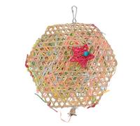 DECOMELODY Parrot Toys Rattan Bird Toy Woven Bamboo Ball Chewing Shredding for Parrots and Budgies Cage Accessories Random Color