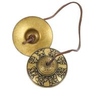 DECOMELODY Percussion Instrument Made of Golden Copper Copper Cymbal Bell Small Tibetan Buddhism Meditation Bell with Harmonic Tones Handheld for Yoga and Religious Ceremony