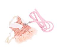 DECOMELODY Pet Bunny Leash and Walking Harness Set for Small Rabbits, Orange Lightweight Outdoor Rabbit Harness with Dress Clothes, Size S, Suitable for Dwarf and Baby Bunnies