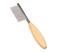 DECOMELODY Pet Dematting Comb Narrow Metal Teeth, Compact Wear-resistant Dog Grooming Comb for Cats and Dogs, Portable Mini Face Hair Detangling Tool for Home Use