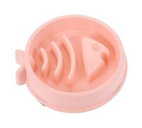 DECOMELODY Pet Slow Eating Feeder Bowl Fishbone Design Anti-choke Slow Food Bowl for Dogs and Cats Pink Prevents Gulping and Supports Training