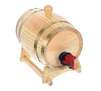 DECOMELODY Pine Wood Beer Barrel with Faucet and Stand Vintage Wine Aging Storage Bucket for Home Party Bar Restaurant Wooden Drink Dispenser with Retro Design