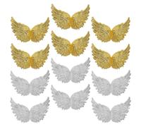 DECOMELODY Plastic Angel Wing Cake Toppers 12pcs Creative and Realistic Cake Decoration Accessories Compact Design Mini Angel Wings for Birthday and Party Decorations