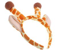 DECOMELODY Plush Giraffe Horn Headband with Light Brown Furry Antlers Cute Hair Accessories for Women Party and Cosplay Use