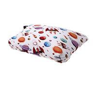 DECOMELODY Portable Cartoon Toiletry Bag with Outer Space Astronaut Prints Lightweight Travel Cosmetic Organizer for Women Zipper Closure Makeup Storage Pouch Flight Attendants and Travelers