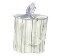 DECOMELODY Portable Foldable Foot Bath Basin with Zipper Cover Insulated Travel Foot Soaking Bag for Outdoor Use Green Striped