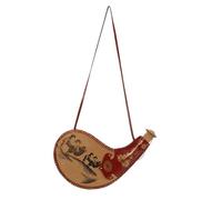 DECOMELODY Portable Leather Water Bag with Strap Ancient Style Bottle for Camping Hiking Outdoor Adventure Wear-resistant Smooth Surface Wine Kettle Alternative Home Photo Prop
