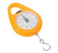 DECOMELODY Portable Mini Mechanical Spring Scale with Built in Hook for Luggage and Small Item Weight Measurement Versatile Hanging Scale for Travel and Home Use Compact Orange Design