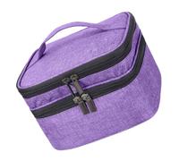 DECOMELODY Portable Nail Polish Storage Organizer Bag with Handle Removable Base Capacity Essential Oils Carrying Case Travel Cosmetic Pouch for Home Go Use