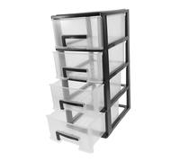 DECOMELODY Portable Plastic Storage Drawer Cabinet Transparent Desktop Organizer Box for Office Study Living Utility Storage and Sundries Sorting