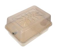 DECOMELODY Portable Small Animal Habitat Cage for Hamsters and Hedgehogs Sturdy Plastic Construction with Air Ventilation Functional Zones for Sleeping Eating and Playing Beige Travel Carrier