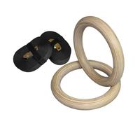DECOMELODY Premium Birch Wood Gymnastic Rings with Straps Wide Fitness Equipment for Strength Training Muscle Building and Bodyweight Workouts at Home Gym Outdoors