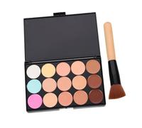DECOMELODY Professional Concealer Pallet Set 2pcs with Cheek Concealer and Flat Angled Brush for Women, Natural Makeup Supplies for Face Coverage and Camouflage in Daily Use