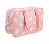 DECOMELODY Pu Cosmetic Bag Convenient to Carry Beautiful Flower Pattern, and Large Capacity with Waterproof Feature Make up Pouch for Women, for Vacation and Camping Organiser