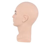DECOMELODY PVC Bald Mannequin Head Stand for Wig Display Hat Scarf Glasses and Mask Holder Lightweight Smooth Touch Model for Salon Storefront and Personal Use