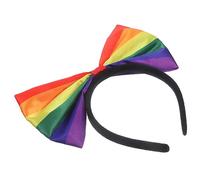 DECOMELODY Rainbow Bow Headband for Adults Stretchy Comfortable Hair Accessory for Pride Parades Parties and Events Eye Catching Cloth Material Fits