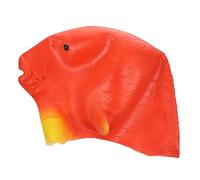 DECOMELODY Realistic Carp Mask Full Headgear for Halloween Festival Party Lifelike Red Goldfish Design Latex Costume Accessory for Masquerade Carnivals and Themed Events