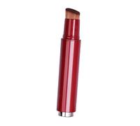 DECOMELODY Red Portable Multifunctional Liquid Foundation Brush with Lid Lightweight Plastic Handle Makeup Tool for Smooth Application Dense Soft Bristles for Reusable Use Cosmetic Kit